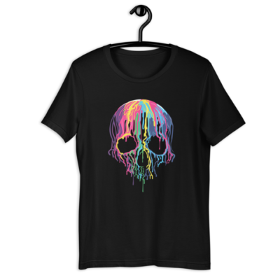 colorful dripping skull